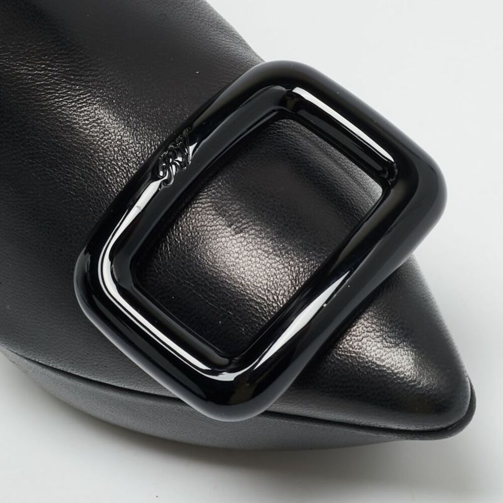 Roger Vivier Viv Size 40 Black Leather Knee Length Boots - Picture 7 of 7